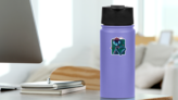 Portrait Of Frida Kahlo Praying Mantis Sticker on a Water Bottle (New) example