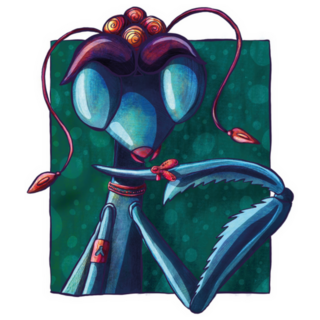 Portrait Of Frida Kahlo Praying Mantis Sticker