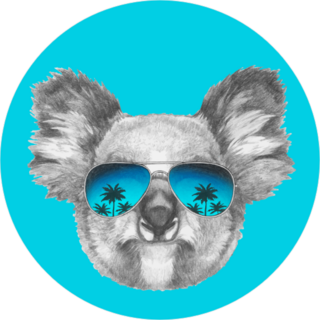 Portrait Of Koala With Mirror Sunglasses Sticker
