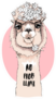Portrait Of Llama With A Chamomile Flowers Sticker