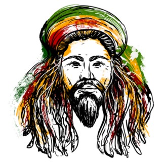 Portrait Of Rastaman Jamaica Sticker