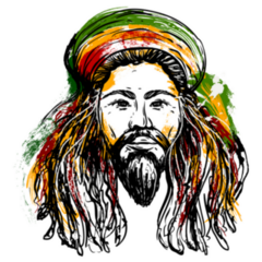Portrait Of Rastaman Jamaica Sticker