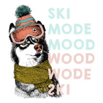 Portrait Of Siberian Husky Dog Ski Mode Mood Sticker