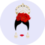 Portrait Of Traditional Latin Or Spanish Woman Dancer Sticker