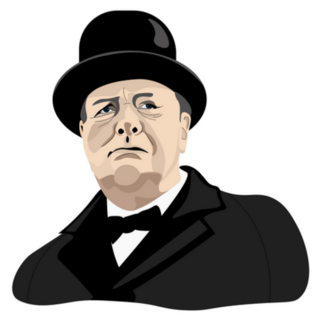 Portrait Of Winston Churchill United Kingdom Sticker