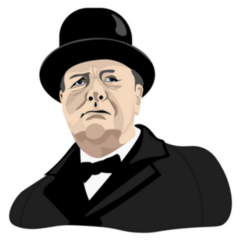 Portrait Of Winston Churchill United Kingdom Sticker