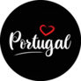 Portugal Country With Red Love Heart Lettering Sticker
