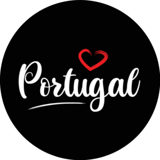 Portugal Country With Red Love Heart Lettering Sticker