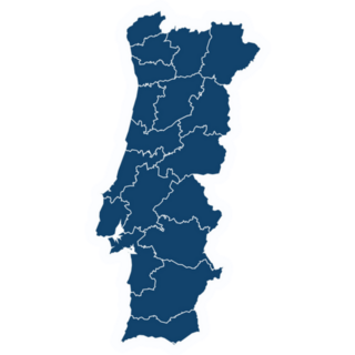 Portugal Map Blue Sticker