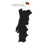 Portugal Map Silhouette With Flag Sticker