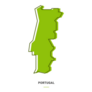 Portugal Outline Map With Green Colour Sticker