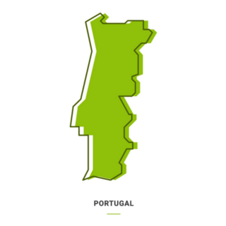 Portugal Outline Map With Green Colour Sticker