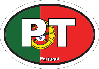Portugal Pt Flag Oval Sticker