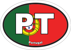Portugal Pt Flag Oval Sticker