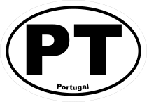 Portugal Pt Oval Sticker