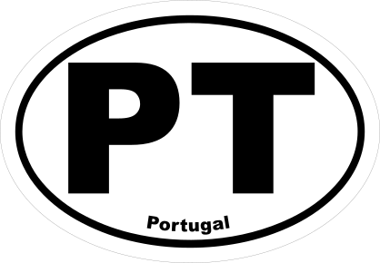 Portugal Pt Oval Sticker