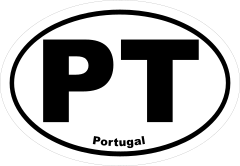 Portugal Pt Oval Sticker