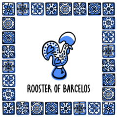Portugal Rooster Of Barcelos Frame Sticker