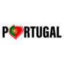 Portugal Text Tourism Logo Heart Flag Sticker