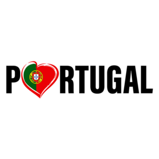 Portugal Text Tourism Logo Heart Flag Sticker