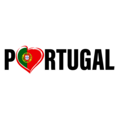 Portugal Text Tourism Logo Heart Flag Sticker