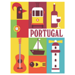 Portugal Vibrant Illustration Icon Set Travel Sticker