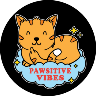 Positive Vibes Cat With Middle Finger Up Sticker
