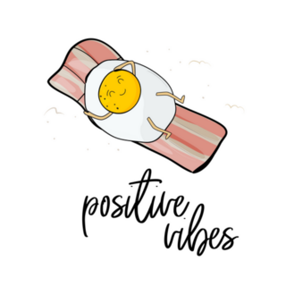 Positive Vibes Egg Floating On Bacon Summer Sticker