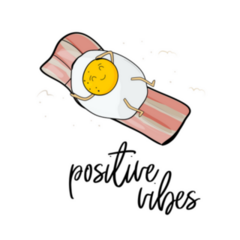 Positive Vibes Egg Floating On Bacon Summer Sticker