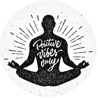 Positive Vibes Only Meditation Illustration Sticker