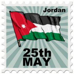 Post Stamp National Day Of Jordan Sticker