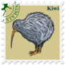 Post Stamp With Kiwi Bird New Zealand Sticker