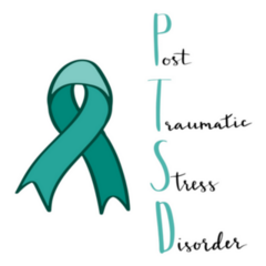 Post Traumatic Stress Disorder Hand Lettering Ribbon Sticker