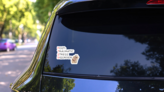 Post Traumatic Stress Disorder Whiteboard Sticker on a Rear Car Window (New) example