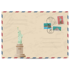 Postal Envelope Statue Of Liberty NYC Sticker