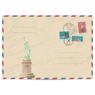 Postal Envelope Statue Of Liberty NYC Sticker