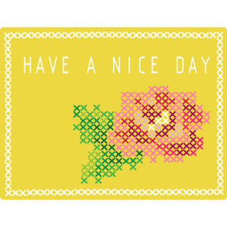 Postcard Cross Stitch Sticker