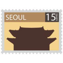 Postcard Stamp Seoul Sticker