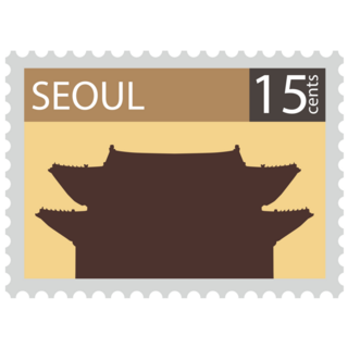 Postcard Stamp Seoul Sticker