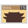 Postcard Stamp Seoul Sticker