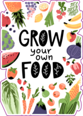 Poster Grow Your Own Fruits And Vegetables Garden Sticker