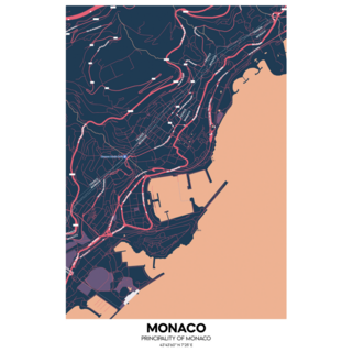 Poster Monaco Map Sticker