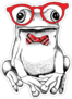 Poster With A Picture Of A Frog Wearing Glasses Sticker