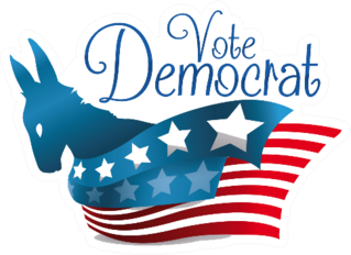 Poster With Patriotic Donkey Silhouette Democrat Sticker