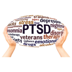 Posttraumatic Stress Disorder Word Cloud Hand Sticker