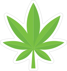 Pot Leaf Hippie Sticker