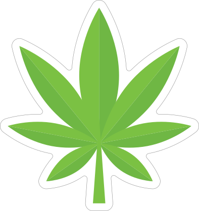 Pot Leaf Hippie Sticker