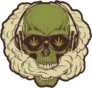 Pot Smoking Skull Sticker