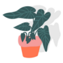 Potted Elephant Ear Indoor Plant Sticker