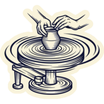 Potters Wheel Sketch Sticker